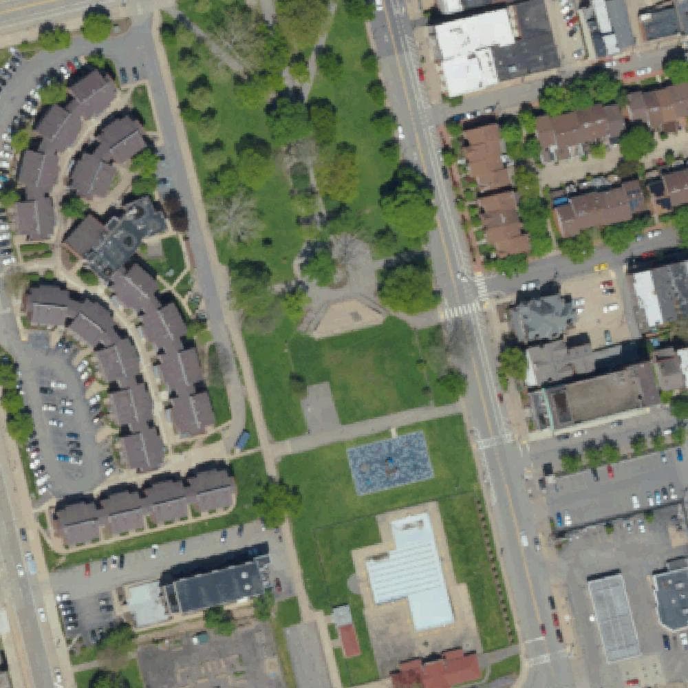 Aerial view of Allegheny Commons Park East
