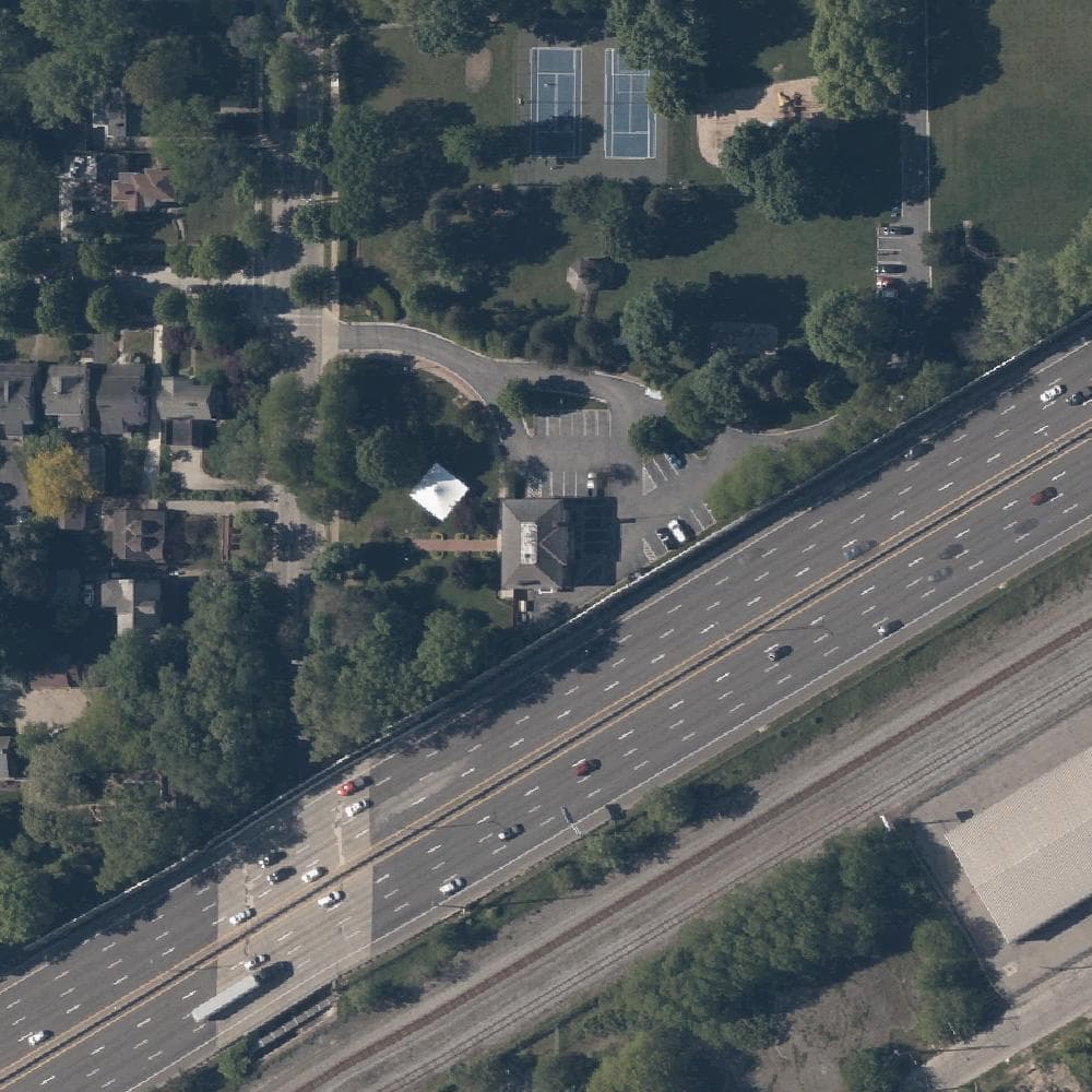 Aerial view of Bratenahl Village Park Courts