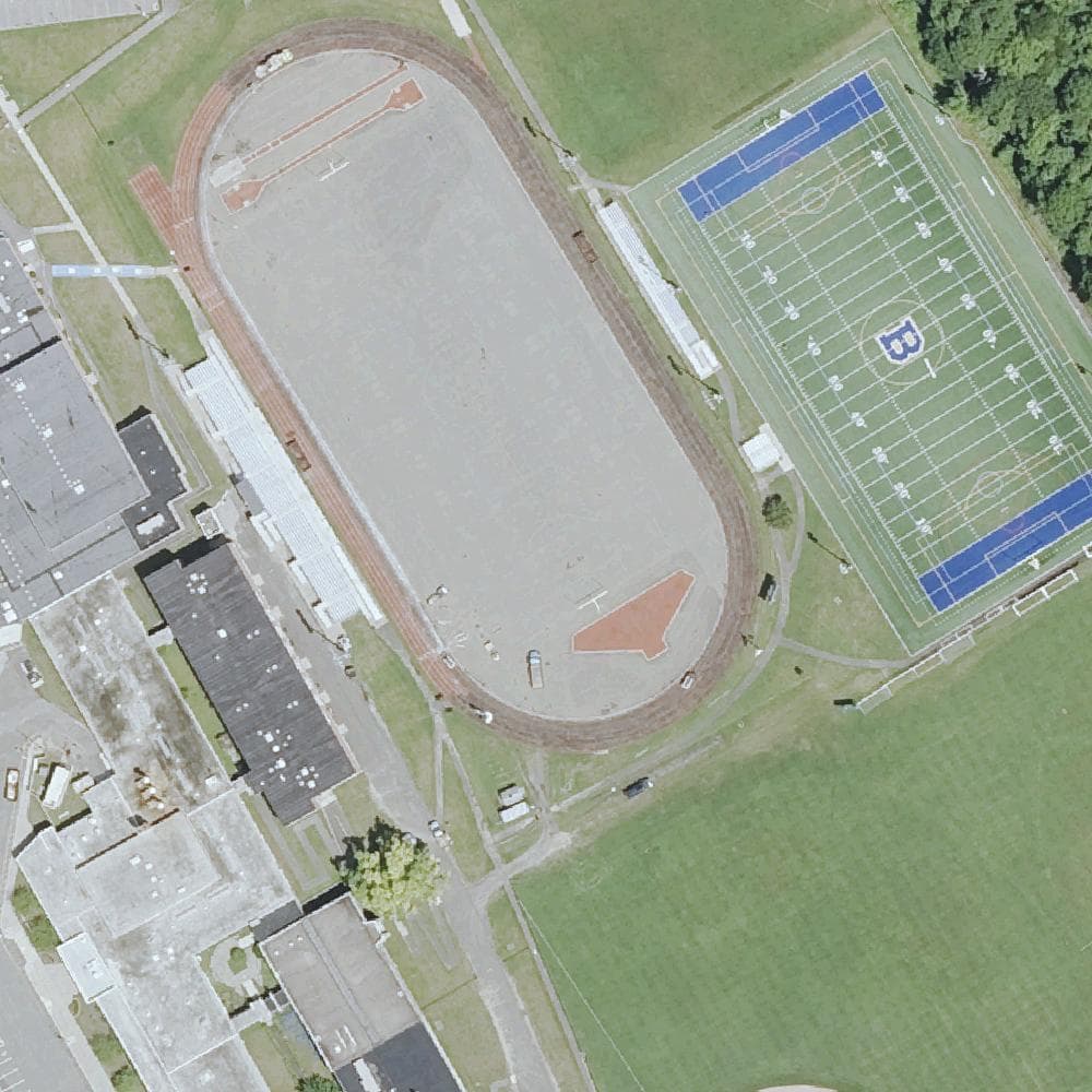 Aerial view of Brookfield High School Courts