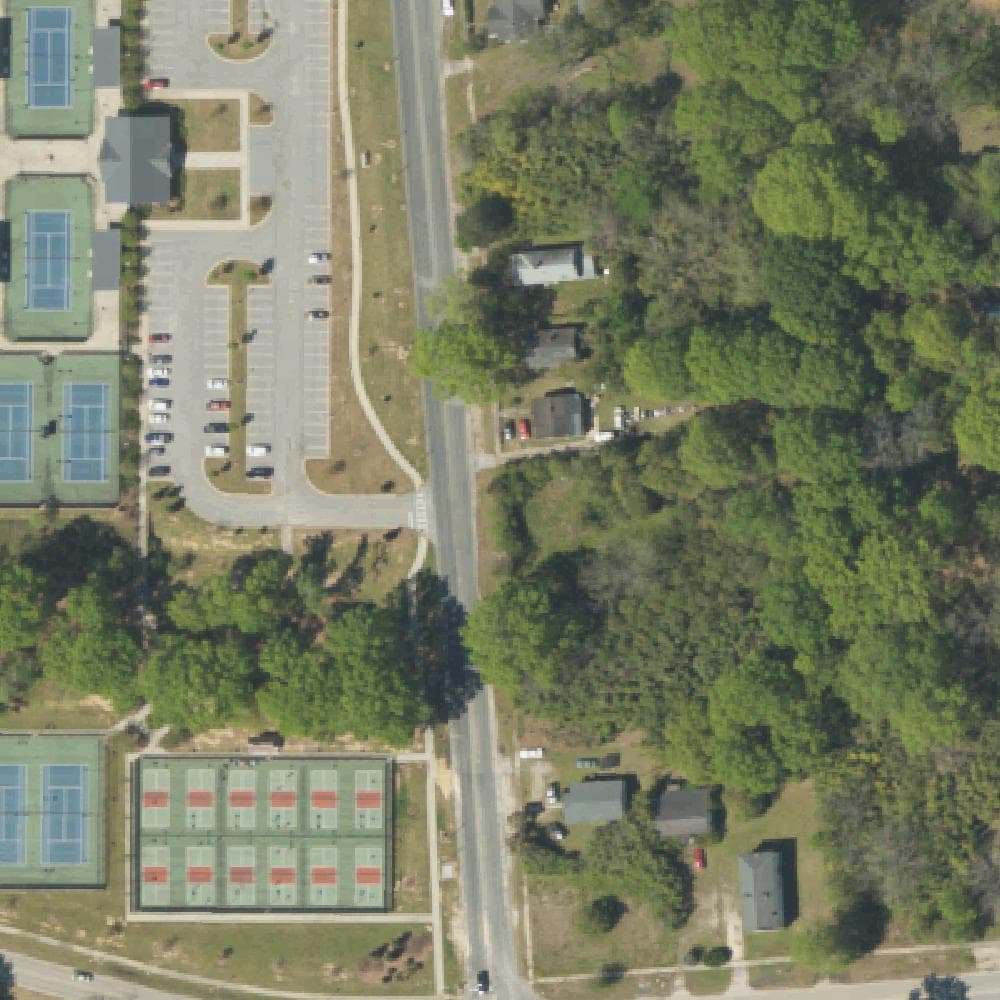 Aerial view of Camden Pickleball Plaza