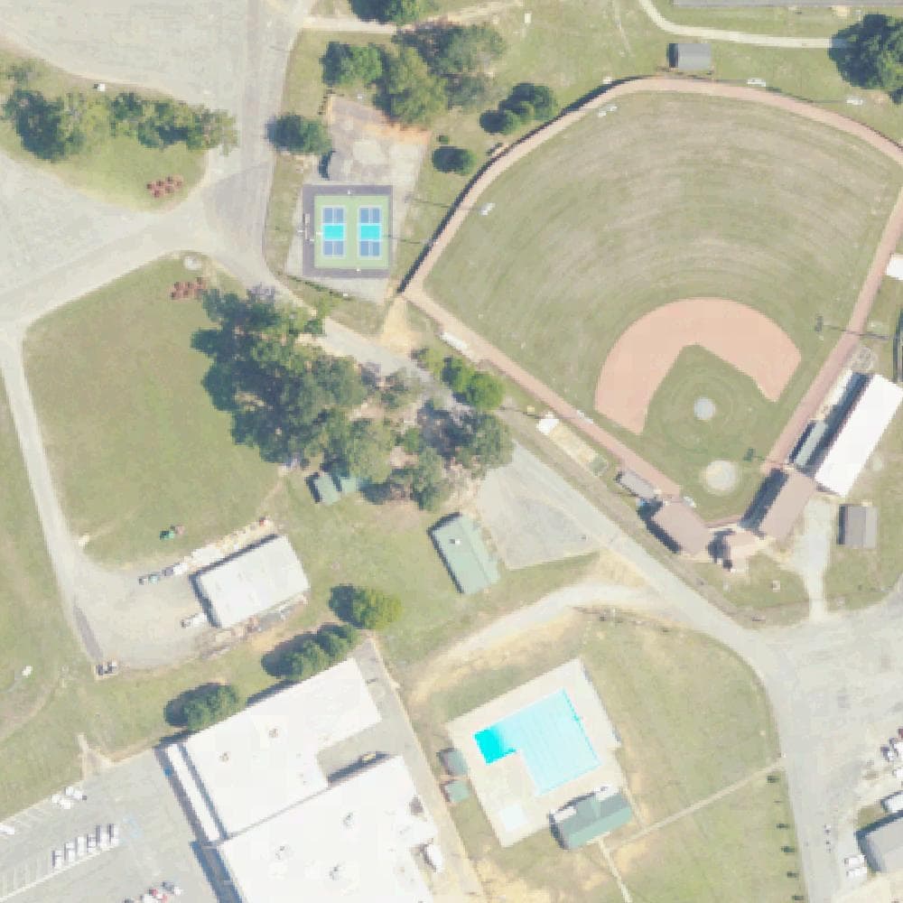 Aerial view of Clanton City Park