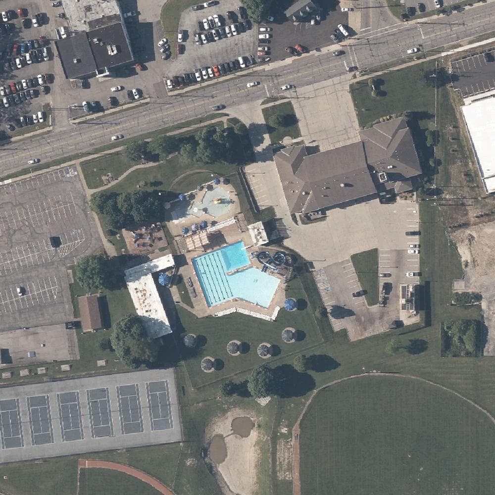 Aerial view of Euclid Avenue Pool Courts