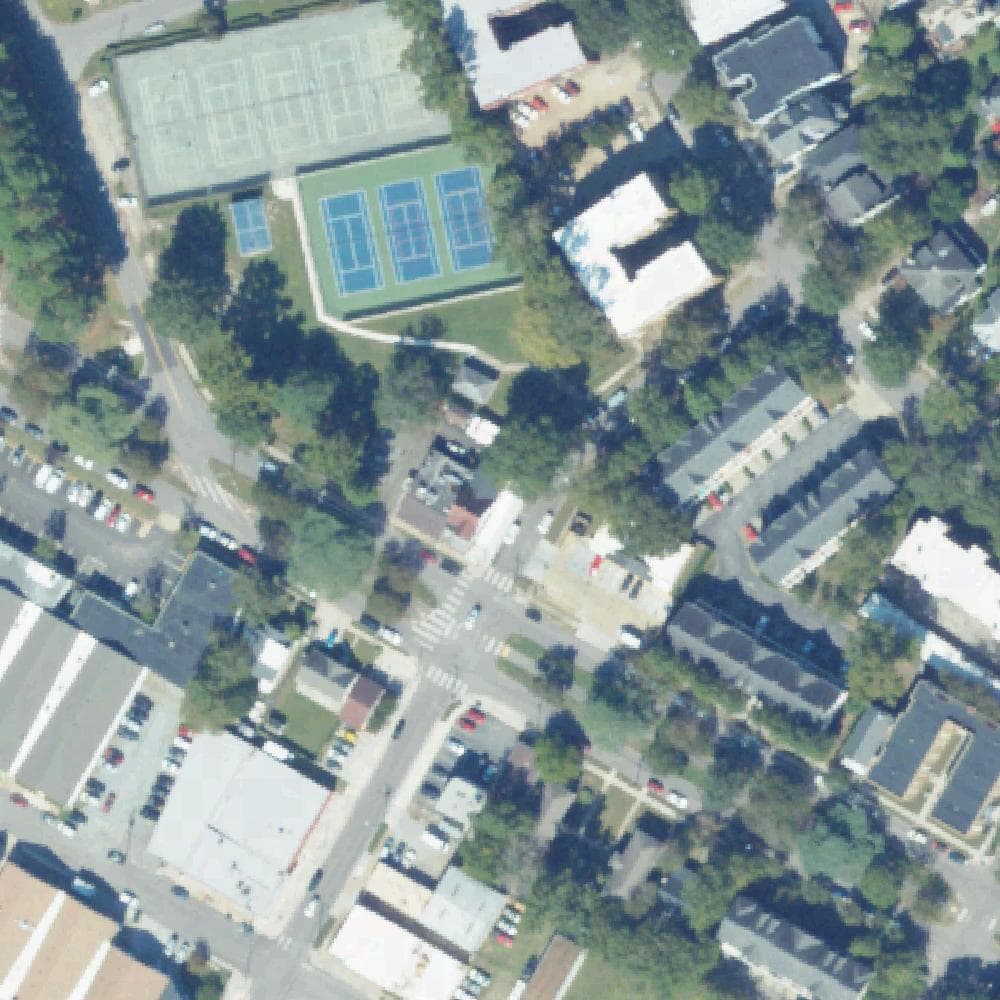 Aerial view of Fergus Reid Tennis Court