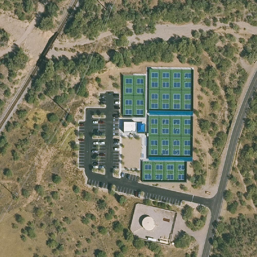 Aerial view of GVR Pickleball Center