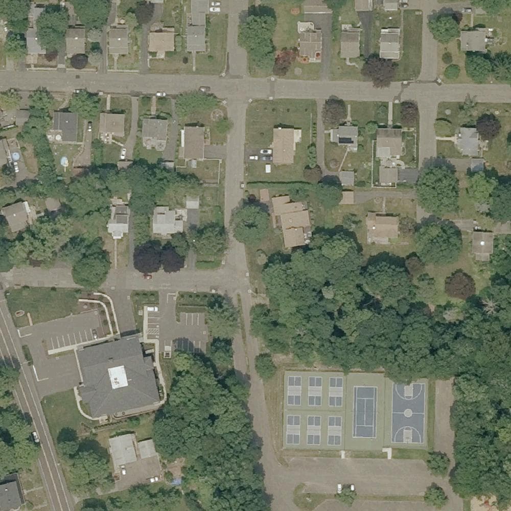 Aerial view of Island Brook Park