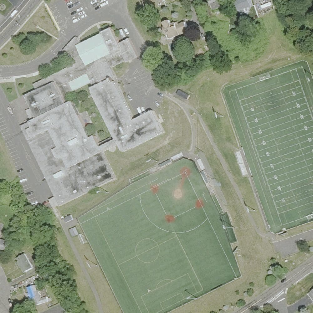 Aerial view of Nathan Hale Middle School Courts