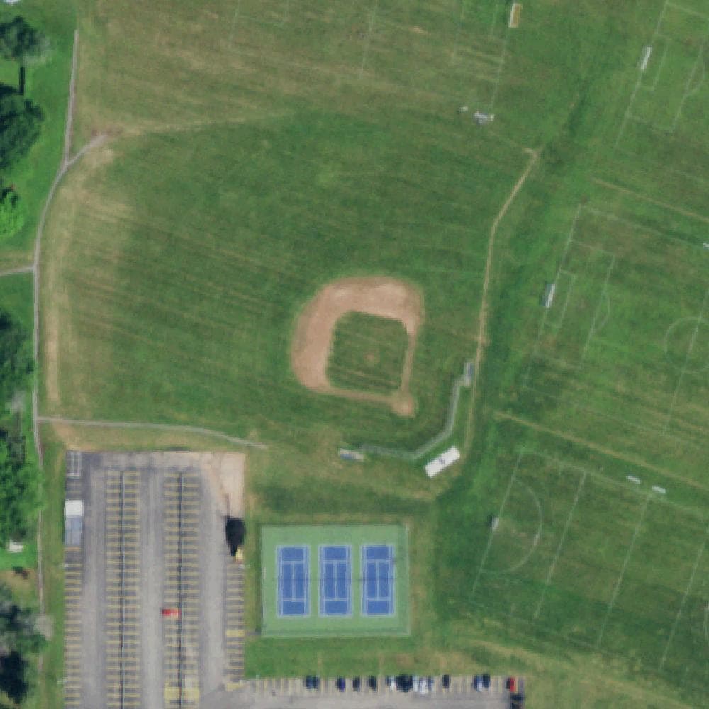 Aerial view of Newfane Panther Field Courts