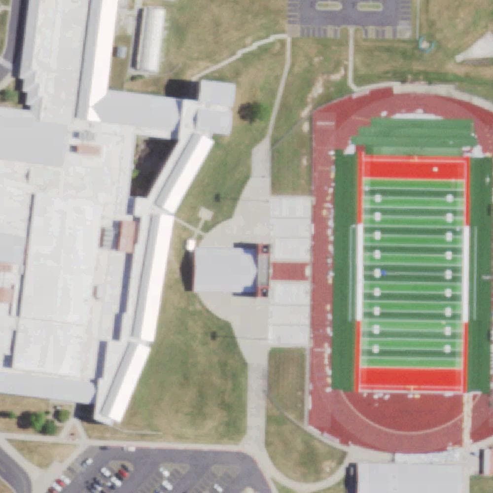 Aerial view of Ozark High School Tennis Courts