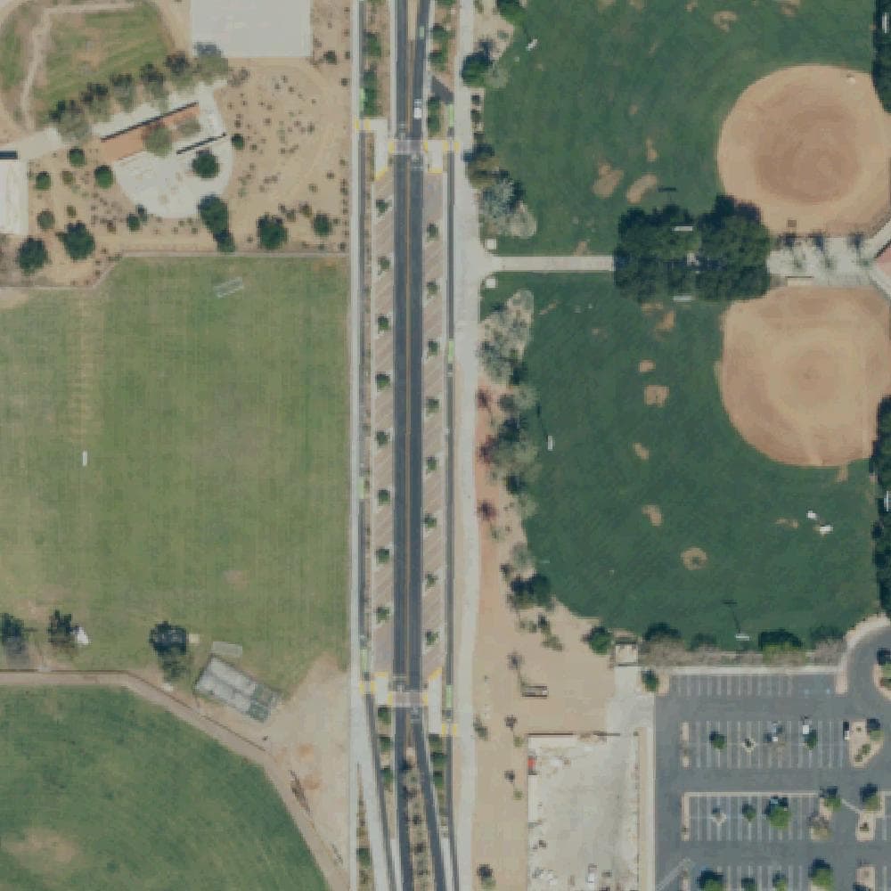 Aerial view of Palm Desert Civic Center Park