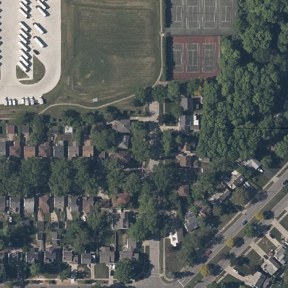 Aerial view of Purvis Park