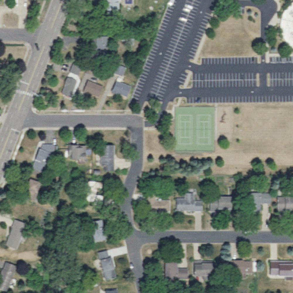 Aerial view of River Ridge Playground