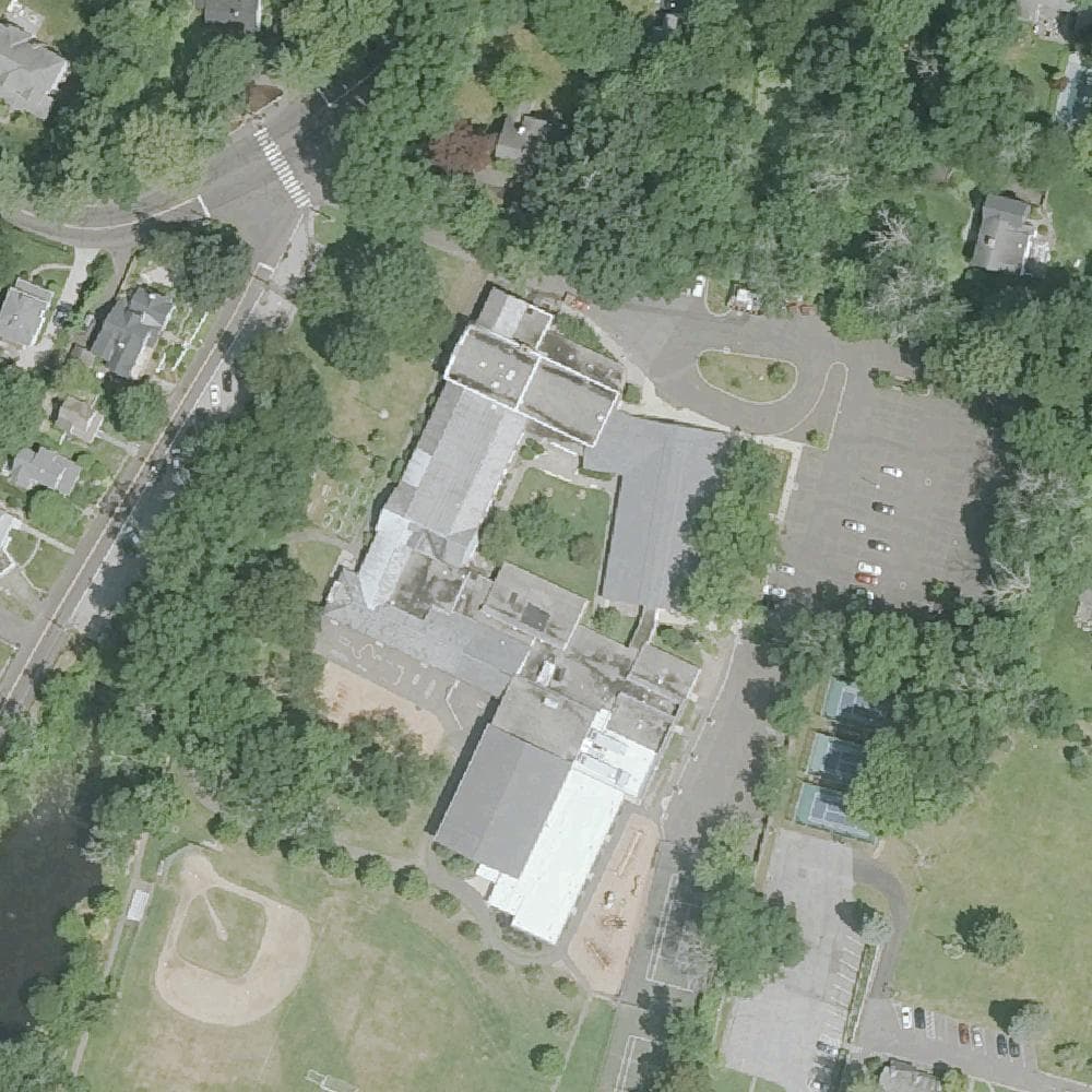 Aerial view of Rowayton Elementary School Courts