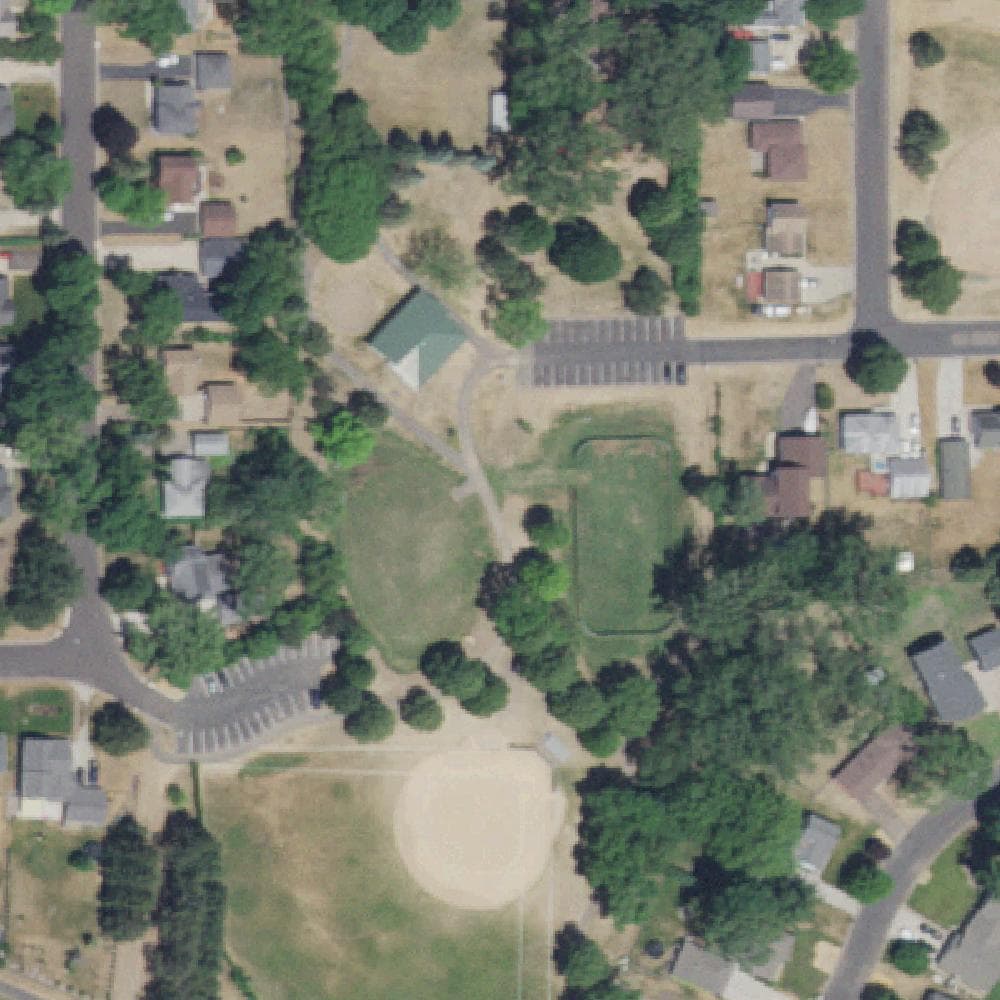 Aerial view of Sunny Square Park
