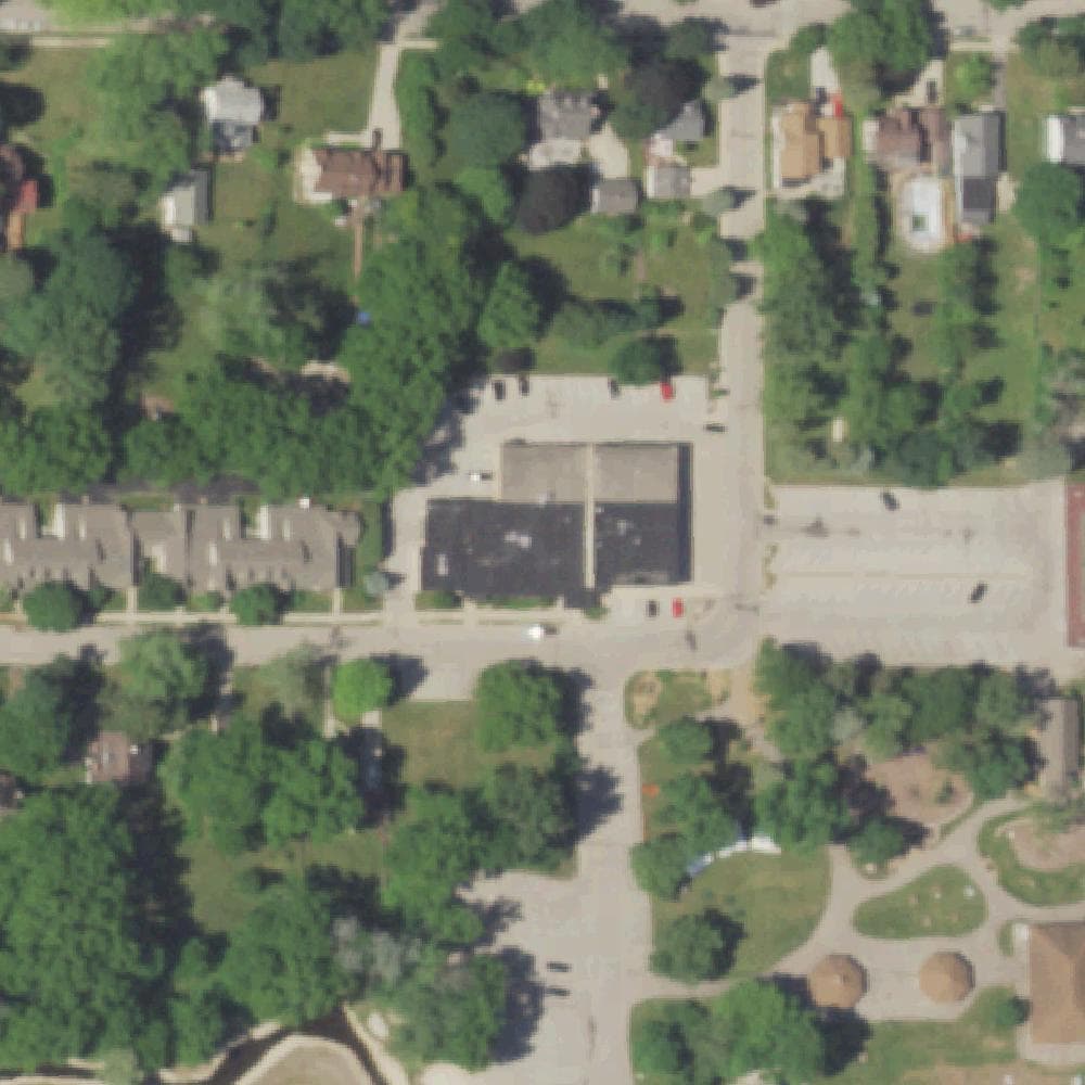 Aerial view of Thiensville Village Park