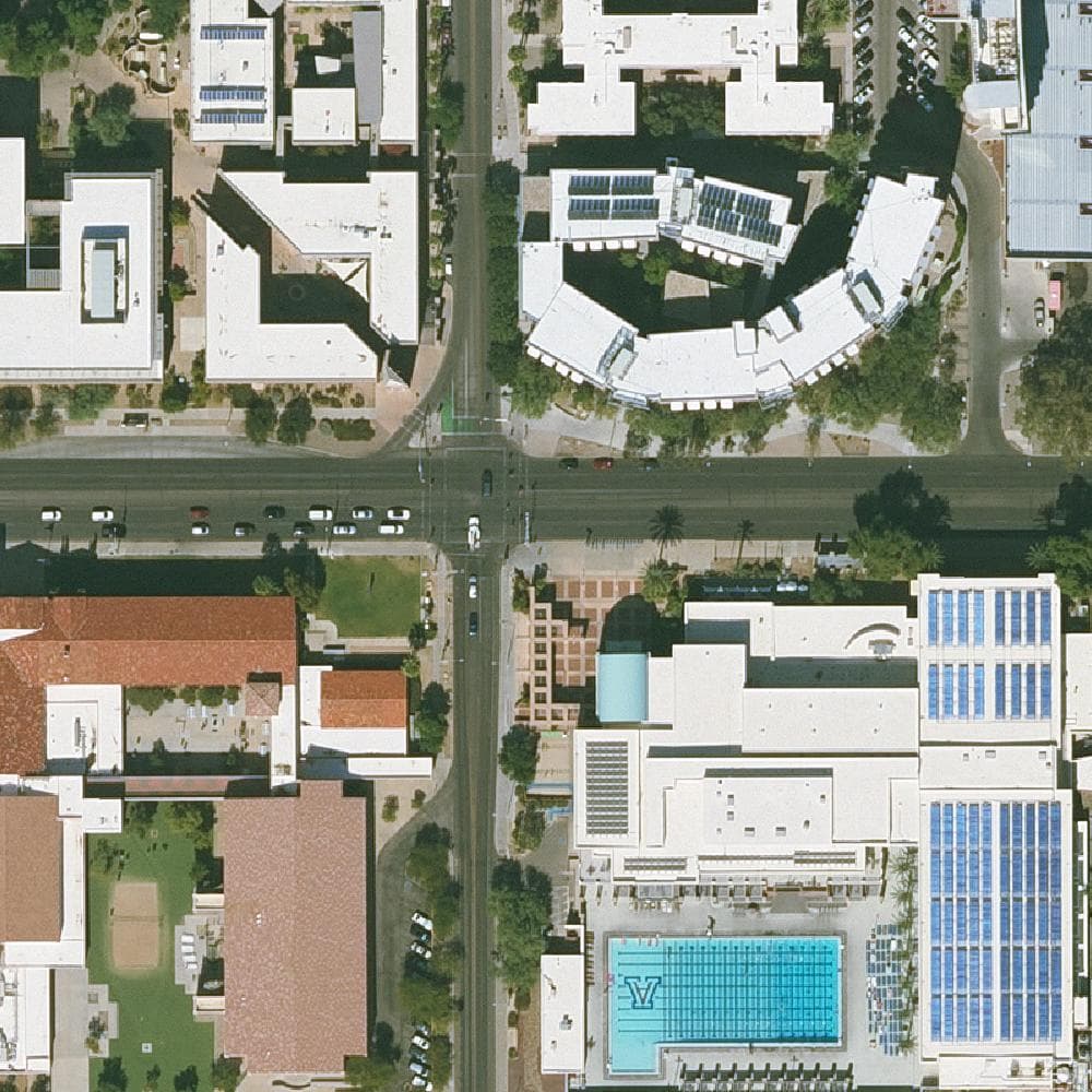 Aerial view of University of Arizona Robson Tennis Center