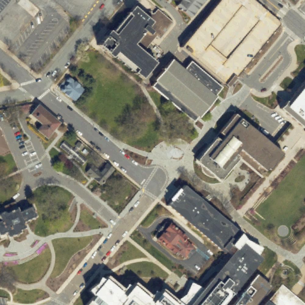 Aerial view of University of Scranton Condron Hall Court