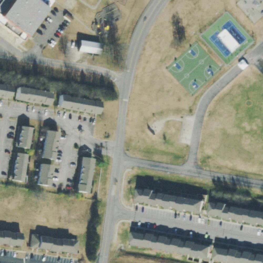 Aerial view of Veterans Memorial Park