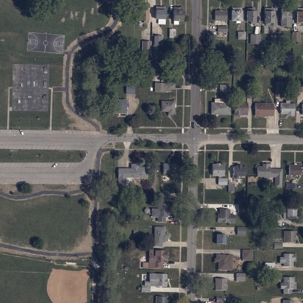 Aerial view of West Park Pickleball Courts