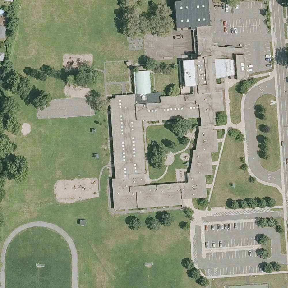 Aerial view of Whiting Lane Elementary School Courts